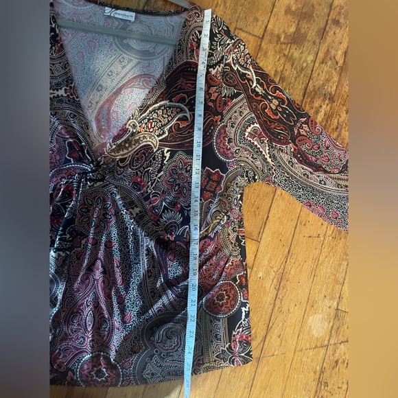 Women’s dress barn y2k babydoll top 2X paisley print liquid knit - Picture 7 of 7